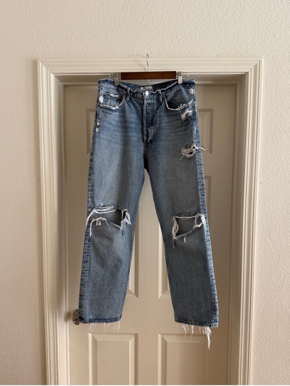 AGOLDE High Rise 90s Jeans | Distressed Denim | Size 29